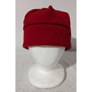 Vintage NILS Fleece Winter Beanie Hat Red USA Made One Size